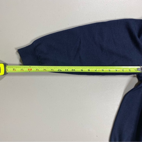 100% Merino Wool V-Neck Men's Navy Sweater Size XXL Byford London Very Good - Picture 10 of 11